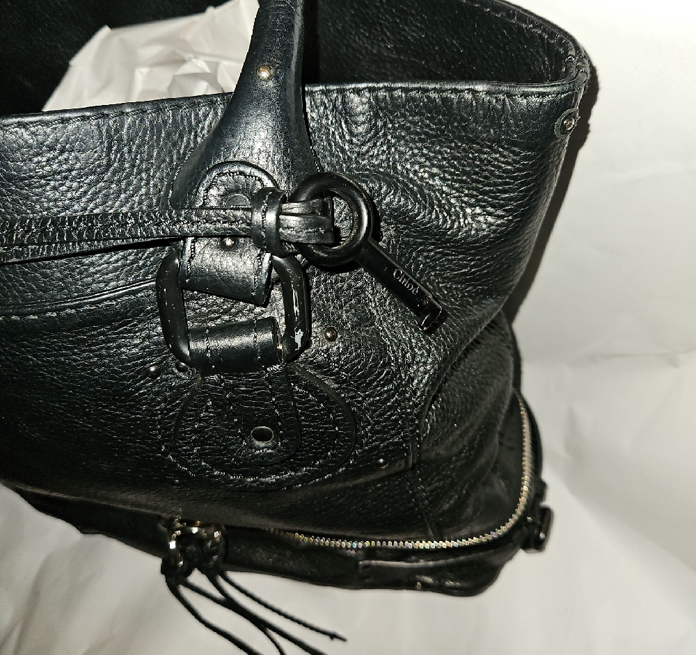 Chloe Black Leather Tote Bag - Picture 4 of 8